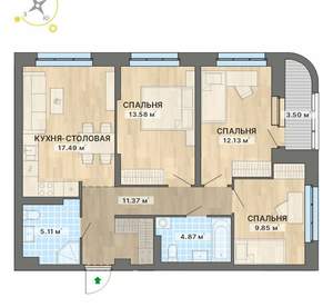 3-к квартира, вторичка, 78м2, 2/25 этаж