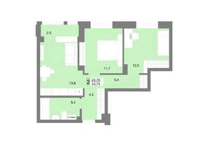 2-к квартира, вторичка, 54м2, 4/30 этаж