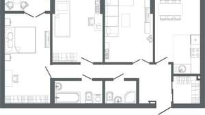 3-к квартира, вторичка, 88м2, 16/25 этаж