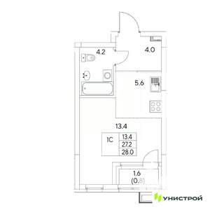 1-к квартира, вторичка, 28м2, 5/31 этаж