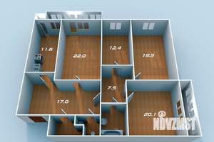 4-к квартира, вторичка, 119м2, 6/9 этаж