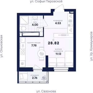 Студия квартира, вторичка, 29м2, 13/18 этаж