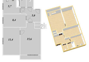 3-к квартира, вторичка, 51м2, 5/5 этаж