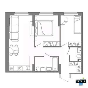 3-к квартира, вторичка, 59м2, 16/32 этаж