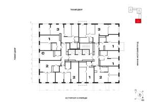 3-к квартира, строящийся дом, 83м2, 13/25 этаж