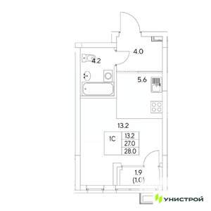 1-к квартира, вторичка, 28м2, 7/31 этаж