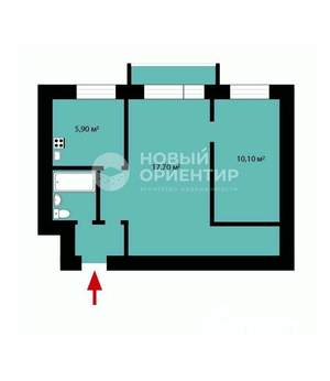 2-к квартира, вторичка, 42м2, 5/5 этаж