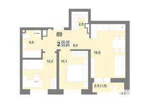 2-к квартира, вторичка, 54м2, 11/26 этаж