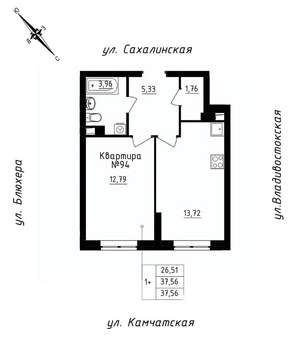 1-к квартира, вторичка, 38м2, 11/25 этаж