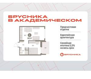 1-к квартира, вторичка, 39м2, 8/9 этаж