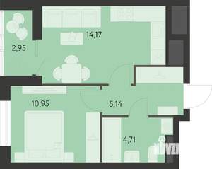 1-к квартира, вторичка, 36м2, 23/25 этаж