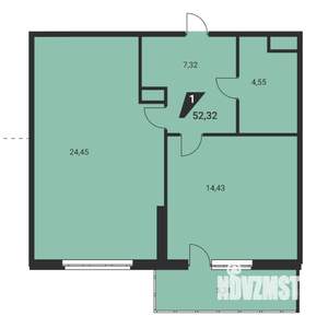 2-к квартира, вторичка, 52м2, 23/25 этаж