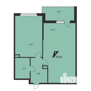 2-к квартира, вторичка, 55м2, 3/25 этаж