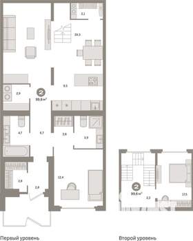 2-к квартира, вторичка, 100м2, 1/16 этаж