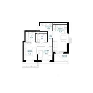 2-к квартира, строящийся дом, 63м2, 24/30 этаж