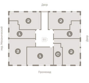 1-к квартира, вторичка, 65м2, 6/8 этаж