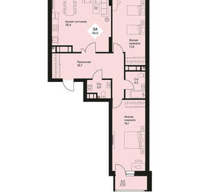 3-к квартира, вторичка, 89м2, 18/25 этаж