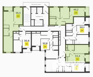 2-к квартира, вторичка, 50м2, 18/19 этаж