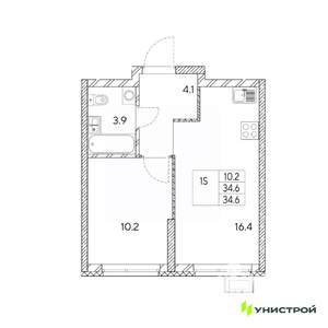 1-к квартира, вторичка, 35м2, 9/31 этаж