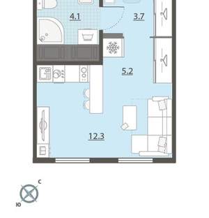 Студия квартира, вторичка, 25м2, 14/24 этаж