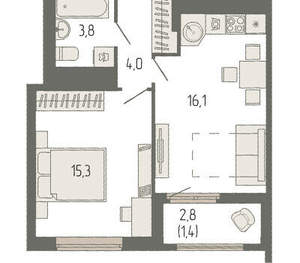 1-к квартира, вторичка, 41м2, 4/24 этаж