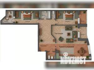 3-к квартира, вторичка, 104м2, 1/16 этаж