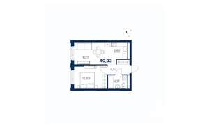 1-к квартира, вторичка, 40м2, 22/28 этаж
