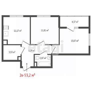 2-к квартира, вторичка, 50м2, 15/16 этаж