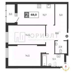 2-к квартира, вторичка, 67м2, 7/18 этаж
