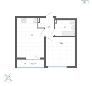 1-к квартира, вторичка, 42м2, 9/32 этаж
