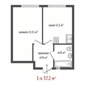 1-к квартира, вторичка, 37м2, 2/14 этаж