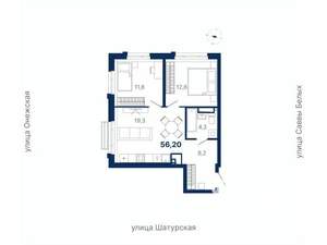 2-к квартира, вторичка, 56м2, 9/20 этаж