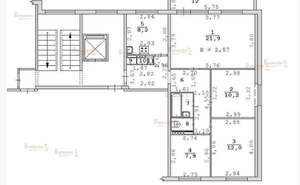 3-к квартира, вторичка, 70м2, 8/9 этаж