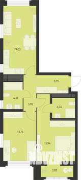 2-к квартира, вторичка, 67м2, 19/22 этаж