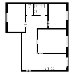 3-к квартира, вторичка, 59м2, 1/5 этаж