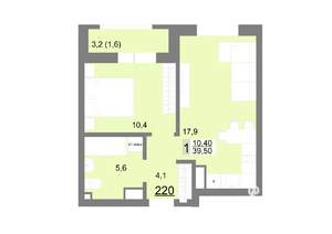 1-к квартира, вторичка, 40м2, 26/26 этаж
