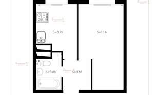 1-к квартира, вторичка, 28м2, 13/25 этаж