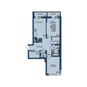 2-к квартира, вторичка, 74м2, 2/13 этаж