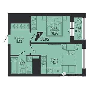 1-к квартира, вторичка, 37м2, 12/31 этаж