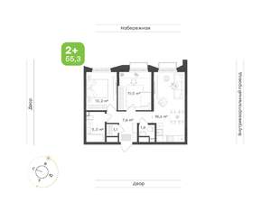 2-к квартира, вторичка, 55м2, 18/24 этаж