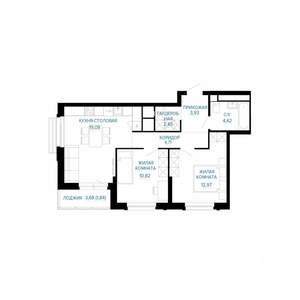 2-к квартира, вторичка, 60м2, 6/30 этаж