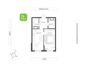 1-к квартира, вторичка, 47м2, 23/24 этаж
