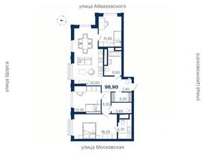 3-к квартира, вторичка, 97м2, 24/29 этаж