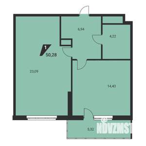 1-к квартира, вторичка, 50м2, 24/25 этаж