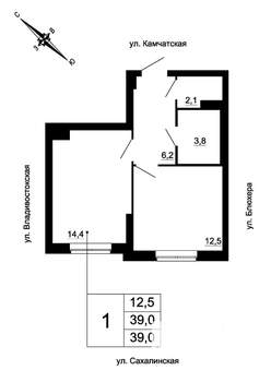 1-к квартира, вторичка, 39м2, 6/24 этаж