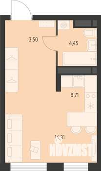 Студия квартира, вторичка, 31м2, 2/20 этаж