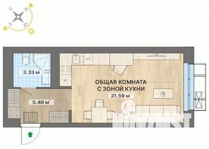 Студия квартира, вторичка, 30м2, 12/26 этаж