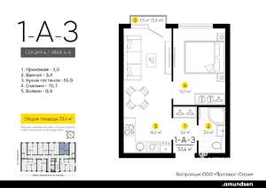 1-к квартира, вторичка, 33м2, 5/14 этаж