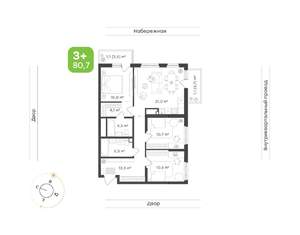 3-к квартира, вторичка, 81м2, 19/24 этаж