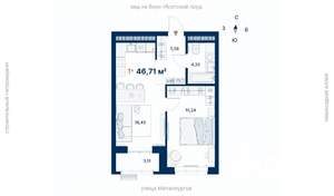 1-к квартира, вторичка, 47м2, 3/31 этаж